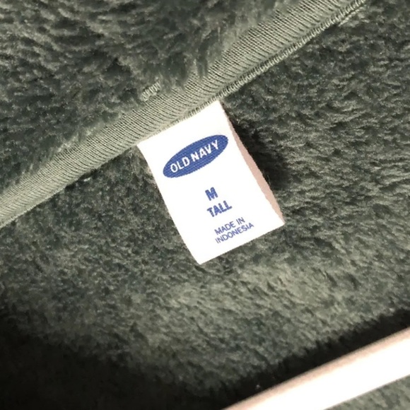 NWT men’s old navy full zip fleece jacket coat size medium TALL green pockets - Picture 8 of 9